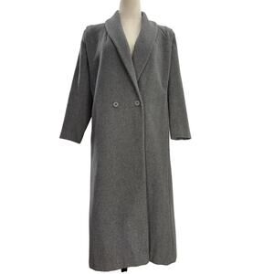 Vintage 80s Women's 2 Ferncroft Gray Wool Cashmere Blend Long Coat USA Made